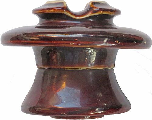 M-2145 VICTOR r=infinity logo, Mottled brown; Small Faradoid Patent Style!